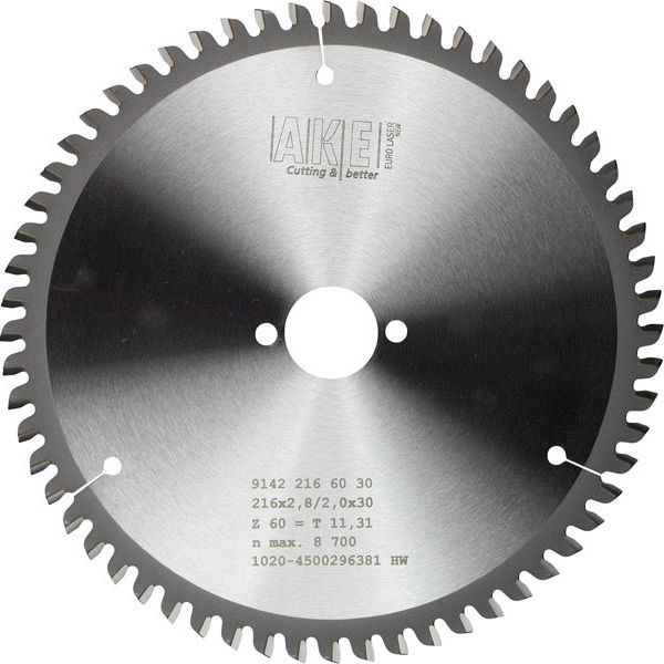 MTR-34 Lame de scie circulaire Aluminium 216 X 2,8/2,0 Z=60 TF Neg.